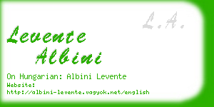 levente albini business card